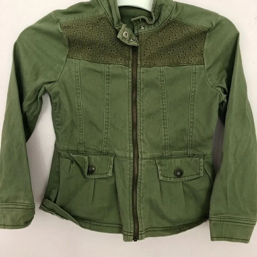 Gymboree Army Green Denim Jacket Size7/8